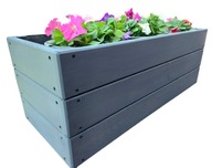 Donica ogrodowa drewniana duża skrzynia szara 100x40x40