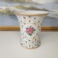 Wazon porcelanowy | kwiatowy | złocenia | duży | sygnowany