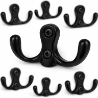 HACZYKI NA UBRANIA ŚCIENNE WIESZAK MEBLOWY CZARNY METALOWY 10 SZT