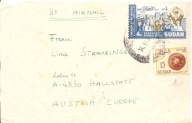 SUDAN -koperta lotnicza -obieg 1970 rok