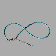 Naszyjnik z naturalnego turkusu i srebra p.925 "Błękitna Moc"