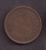 Indie Brytyjskie - 1/2 Pice 1914 rok