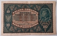 Banknot II RP 10 Marek Polskich 1919 rok II Serja AT