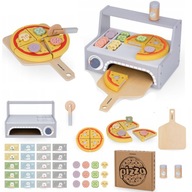 DREWNIANA ZABAWKA EDUKACYJNA ZESTAW DO PIECZENIA PIZZY DLA DZIECI 3+