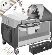 Łóżeczko turystyczne KIDIZ 65 x 125 cm szary M24