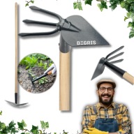 MOTYKA RĘCZNA OGRODOWA Z WIDEŁKAMI GRABKI DO CHWASTÓW GLEBY ZIEMI STAL MAŁE