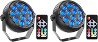 2 x reflektor akumulatorowy oświetlenie sceniczne RGB LED 12 diod z pilotem