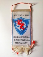 Stary Polski proporczyk - Ogólnopolska Spartakiada Młodzieży Krosno 1980