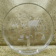 kolędnicy śpiewają - szklana patera - talerz - misa 30cm - Boże Narodzenie