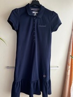 34 XS 36 S Jean Paul granatowa sportowa sukienka kołnierzyk polo