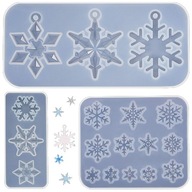 Formy Silikonowe do Tworzenia Ozdób DIY w Kształcie Śnieżynki 3szt