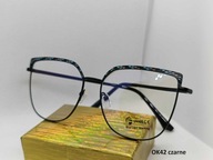 OK42 Okulary zerówki z filtrem blue light;Czarne