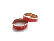 Obrączka Złota Pomarańczowa Napis R 20 9 Stal Chirurgiczna Nierdzewna