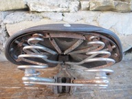 Stare skórzane siodełko do rowera_VINTAGE PRL