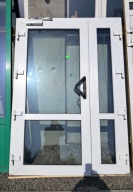 DRZWI Zewnętrzne Dwuskrzydłowe Plastik PCV Wejściowe 149x209 Białe/Zielone