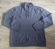 Sweter męski 3XL GIACOMO CONTI wełna szary ciepły ze stójką