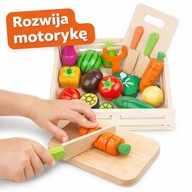 DREWNIANE OWOCE I WARZYWA NA MAGNES DLA DZIECI+ BONUS SKRZYNKA XXL zestaw