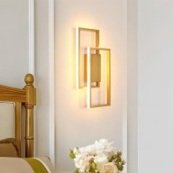 Kinkiet LED złoty nowoczesny 28W 3000K lampa ścienna do salonu