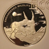 ANTYLOPA 10 FRANCS FRANKÓW 2007 KONGO GCN PR69 MONETA POSREBRZANA SREBRZONA