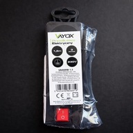 Przedłużacz listwowy Vayox 1,5 m 3 szt. gniazd czarny