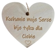 Zawieszka serce do auta drewno z grawerem, prezent dla kierowcy