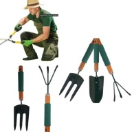 ZESTAW NARZĘDZI OGRODNICZYCH 3SZT ŁOPATKA GRABKI WIDEŁKI RĘCZNE MOCNE