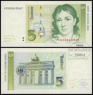 BNB - NIEMCY RFN 5 Marek 1991 Y 0500630 A7 # SERIA ZASTĘPCZA # P37r # UNC
