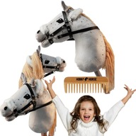 HOBBY HORSE KOŃ NA KIJU A3 KONIK GŁOWA KONIA PATYKU Z GRZYWĄ + GRZEBIEŃ