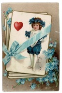 KARTA CHŁOPIEC CHABER BŁAWATEK SERCE NIEZAPOMINAJKI 1909