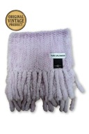 Yves Salomon elegancki szalik premium z naturalnego futra królika liliowy