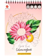Antystresowa Kolorowanka dla Dorosłych Obrazki Metaliczne Złote KWIATY