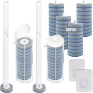 Szczotka do WC z wymiennymi końcówkami z 36 sztukami środka czyszczącego