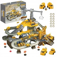 Tor samochodowy parking + dźwig + stacja 67 el. zabawka dla dzieci 3+