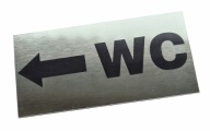 Tabliczka informacyjna WC na lewo - grawer laserowy