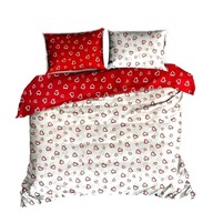 Pościel kora lux 200x200 + 2x70x80 guzik K 226-10 Duo walentynka biała/czer