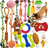 ZESTAW 19 ZABAWEK DLA PSA DO ŻUCIA GRYZIENIA