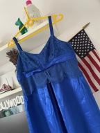 S SIREN Satynowa rarytas S SZAFIROWA Z KORONKĄ