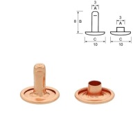 Nity kaletnicze dwustronne 10mm- Różowe złoto / Rosegold 100szt.
