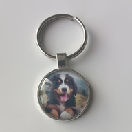 Brelok do kluczy, szkło, pies