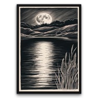 Plakat z ramą 30x40 cm Księżycowe Odbicie – Pomysł na Prezent