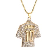 Naszyjnik wisiorek koszulka Lionel Messi 10 Goat srebrny prezent streetwear