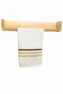 Drewniany wieszak z relingiem funkcjonalny uchwyt na ręczniki