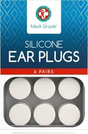 ZATYCZKI DO USZU 6 PAR SILIKONOWE STOPERY WIELORAZOWE Z REDUKCJĄ SZUMÓW