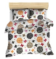 pościel z satyny 200x200 + 2x70x80 guzik S 79 Kolorowe dmuchawce