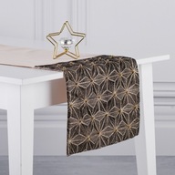 Bieżnik świąteczny glamour beżowy z cekinami złoty jedwabisty wyszywany