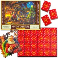 KALENDARZ ADWENTOWY PUZZLE 24 Różne Obrazki Świąteczne MERRY CHRISTMAS EKO