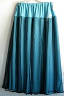 Spódnica turkusowa , granatowy tiul w kliny z hafcikiem długa 54/58