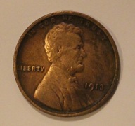 USA - 1 CENT 1913 USA - CIEKAWY STAN
