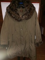 Kurtka Vivero 50 52 płaszcz zimowa oliwkowa futro jak nowa