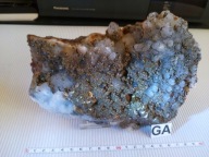 MIN 217 kryształy kwarcu na galenie Baja Mare